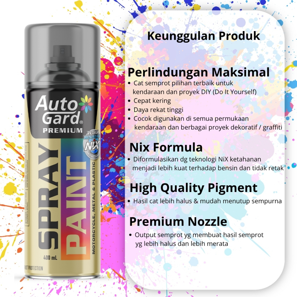 AutoGard AG-31 Silver Cat Semprot Premium Motor Mobil Sepeda Helm Rumah Serbaguna Vas Pot Graffiti Tembok Kayu Aluminium Besi Sepeda Listrik Motor Listrik Mobil Listrik Perabotan Rumah - Gambar 3