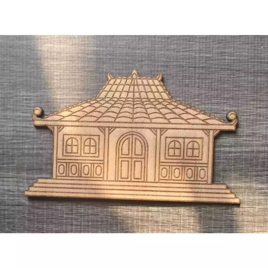Logo Rumah Adat jawa bahan mahar plywood