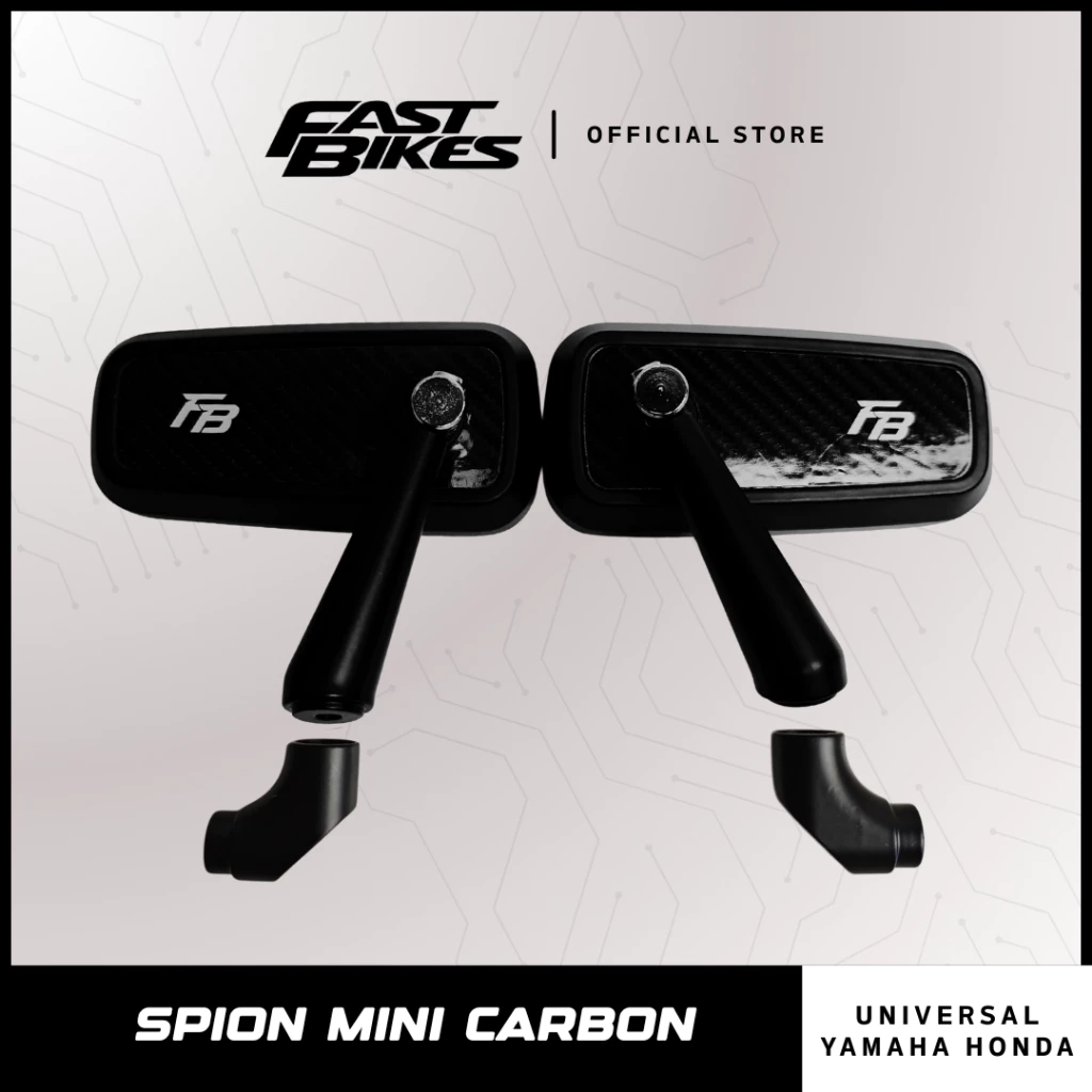(PROMO TERBATAS) Fastbikes - Spion Carbon Universal Hitam Chrome Mini Nmax Aerox Beat 3229B-70 - Gambar 3