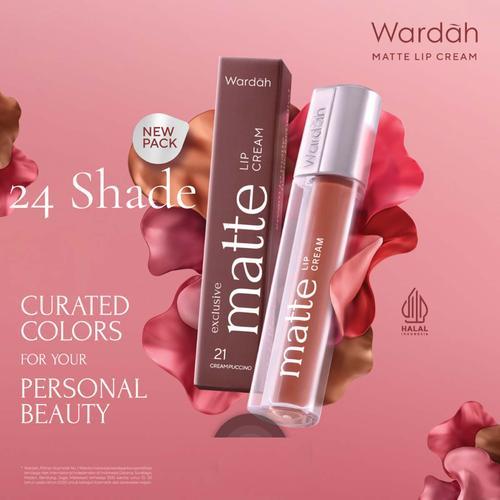 Wardah Exclusive Matte Lip Cream Original / Merah Jingga Official - Gambar 2