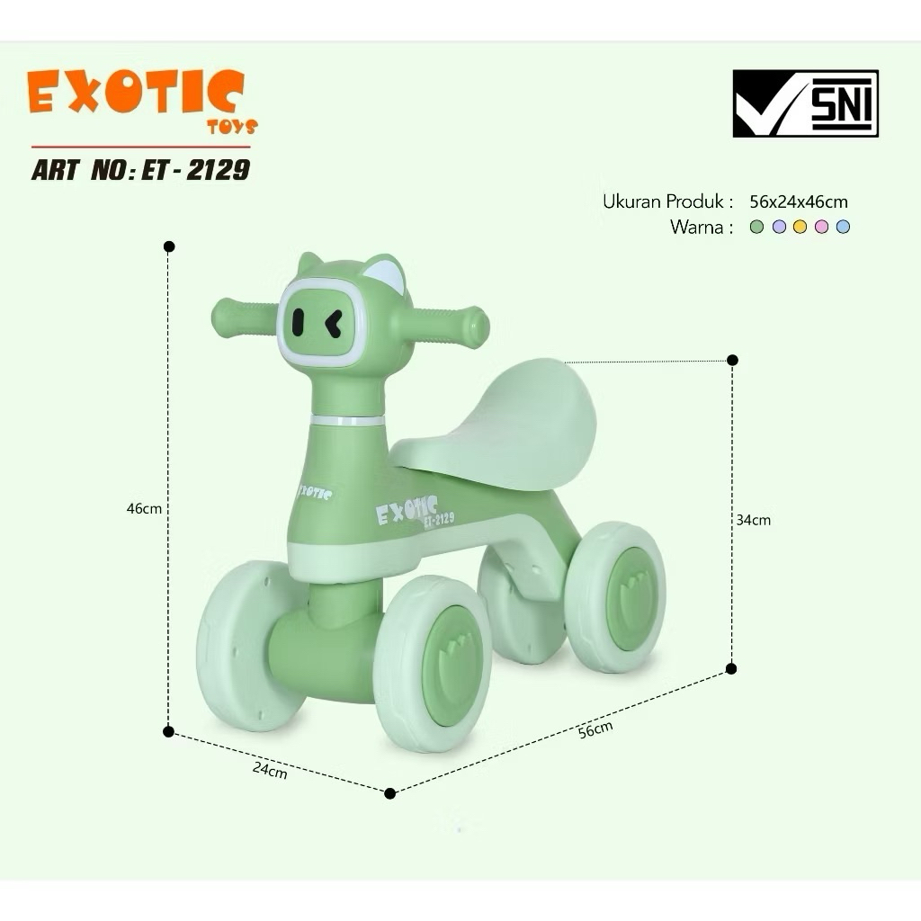 Sepeda Anak Balance Bike Musik Lampu Nyaman - Gambar 2