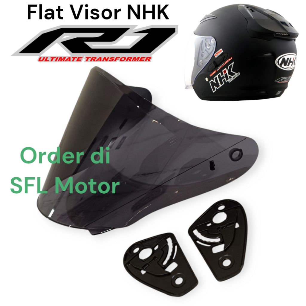 NHK R1 Helmet Flat Visor Glass NHK R1 Helmet Glass Free Ratchet ...