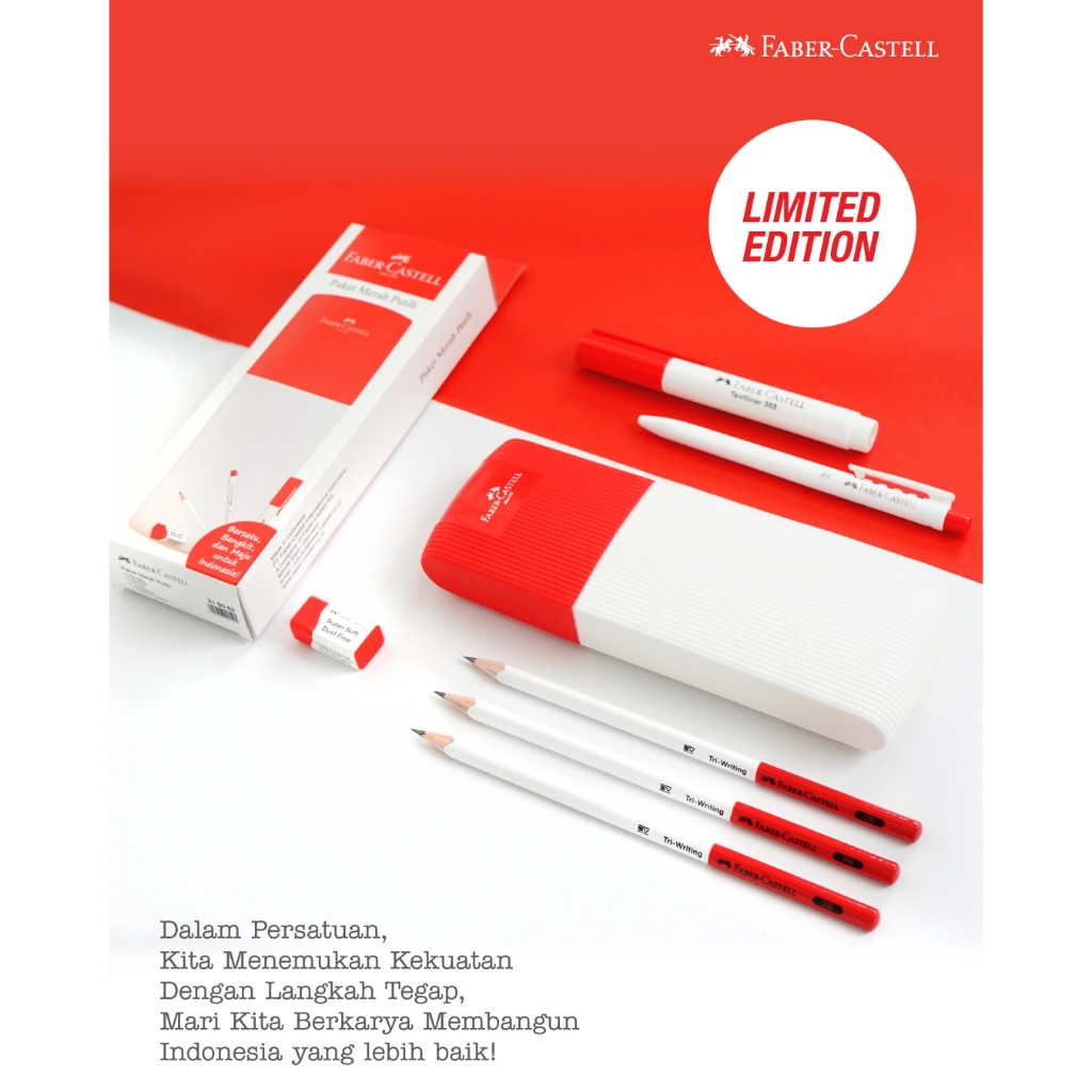 Faber-Castell Paket Alat Tulis Lengkap Merah Putih â€“ Edisi Terbatas