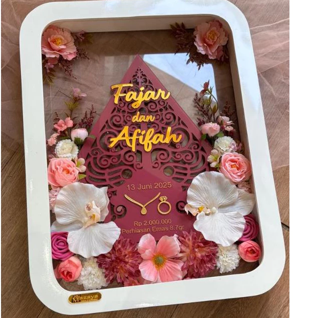 Gunungan Wayang Custom Akrilik Gold Putih - Gambar 2