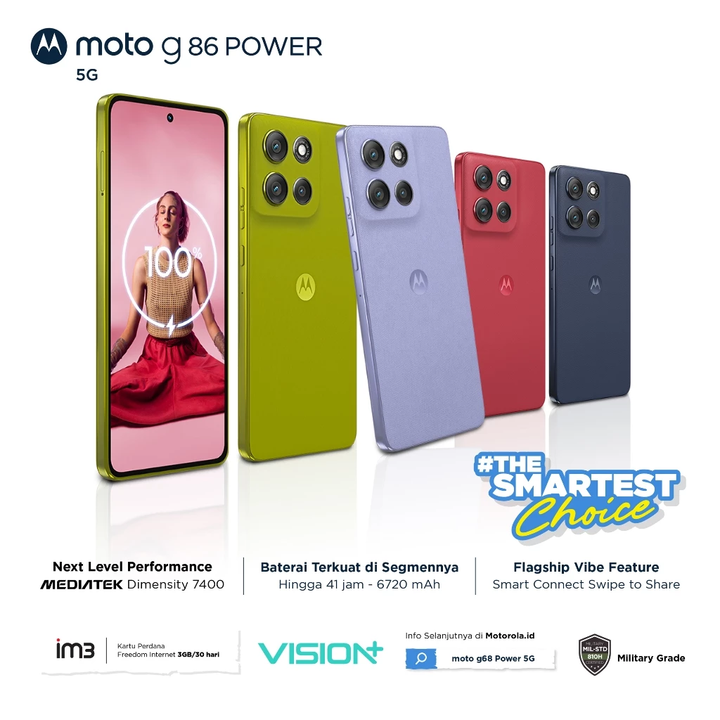 Moto G86 Power 5G 8/256GB - Dimensity7400 - 6720mAh - 6.67" pOLED 1.5K 120Hz - MIL810H IP68/69 GG7i - 50MP LYT600 MotoAI - All 4K30fps - 32MPSelfie - Dolby Stereo - BonusCharger33W