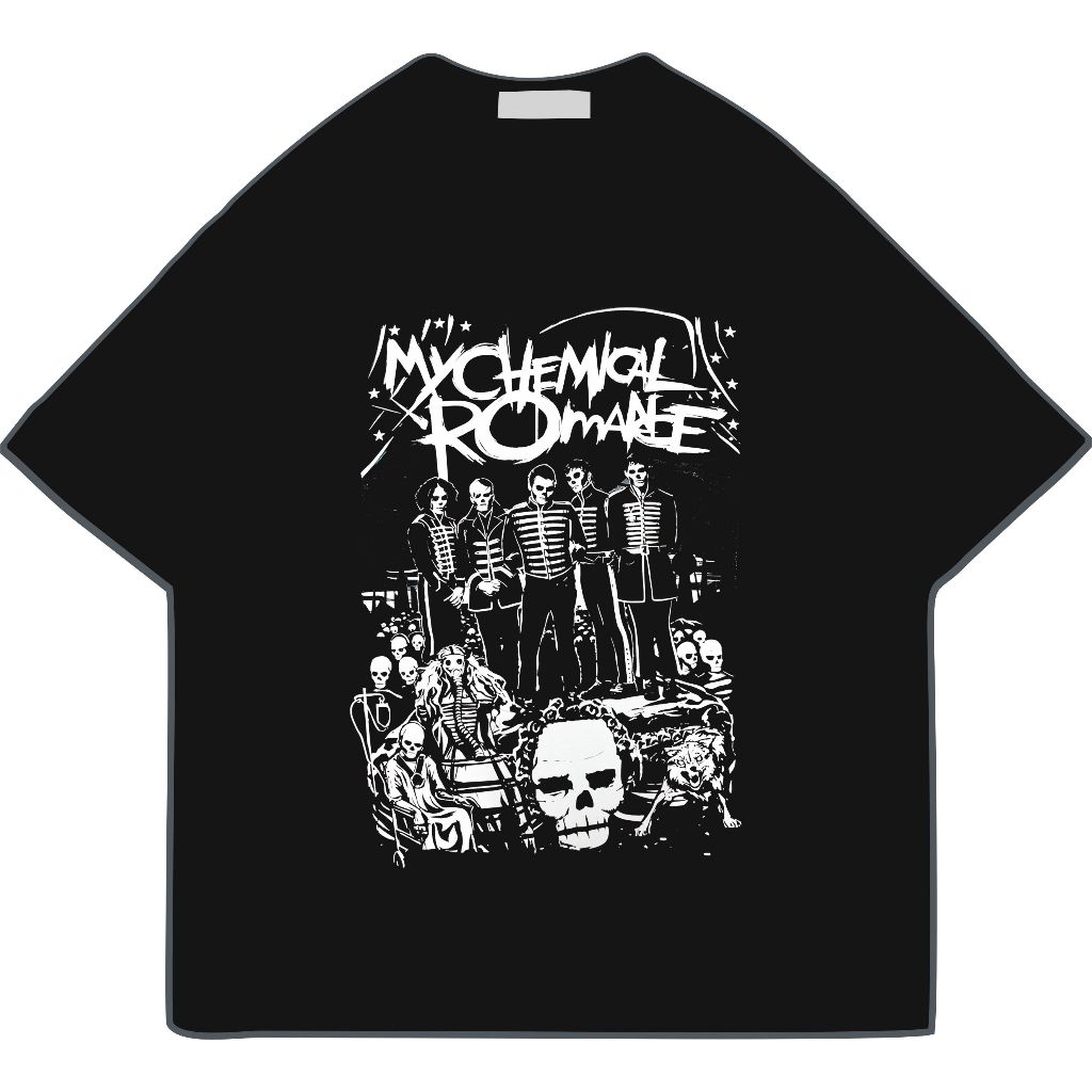 My Chemical Romance Maglietta Ringer Ufficiale 'March' - Colore Grigio Carbone, Unisex, 60% Cotone Riciclato E 40% Poliestere