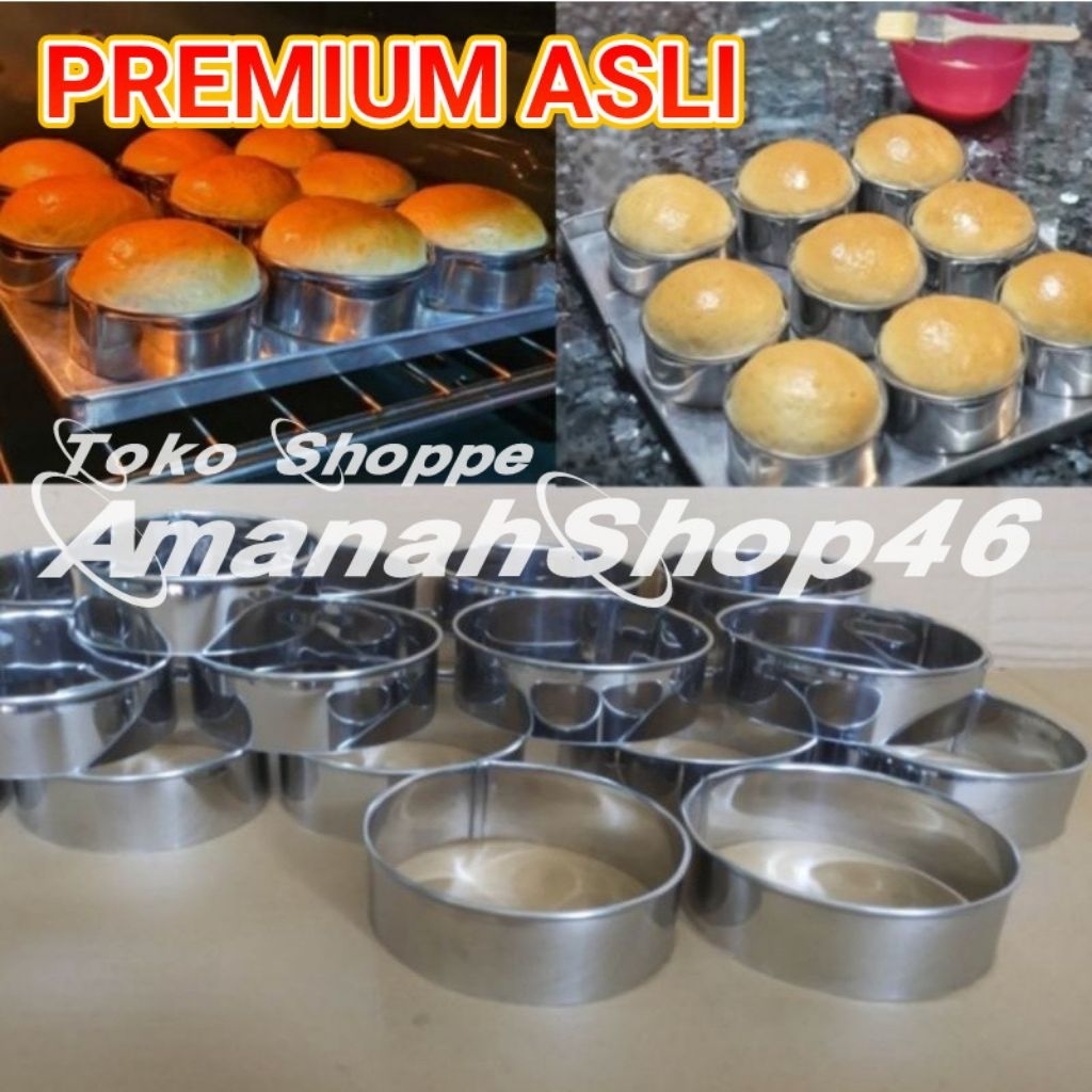 12 Pcs Round breadRing / BurgerRing stainless steel cutterRing Cake ...