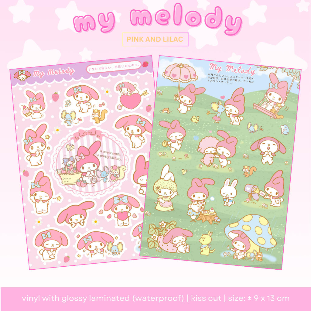 My Melody Sticker Sheet | Deco Sticker Japan Waterproof | Shopee Singapore