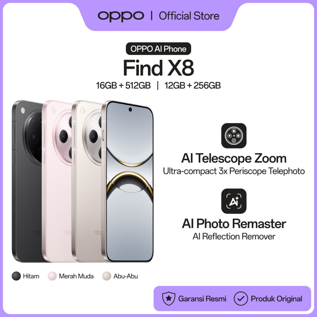 OPPO Find X8 16GB/512GB & 12GB/256GB - Gambar 3