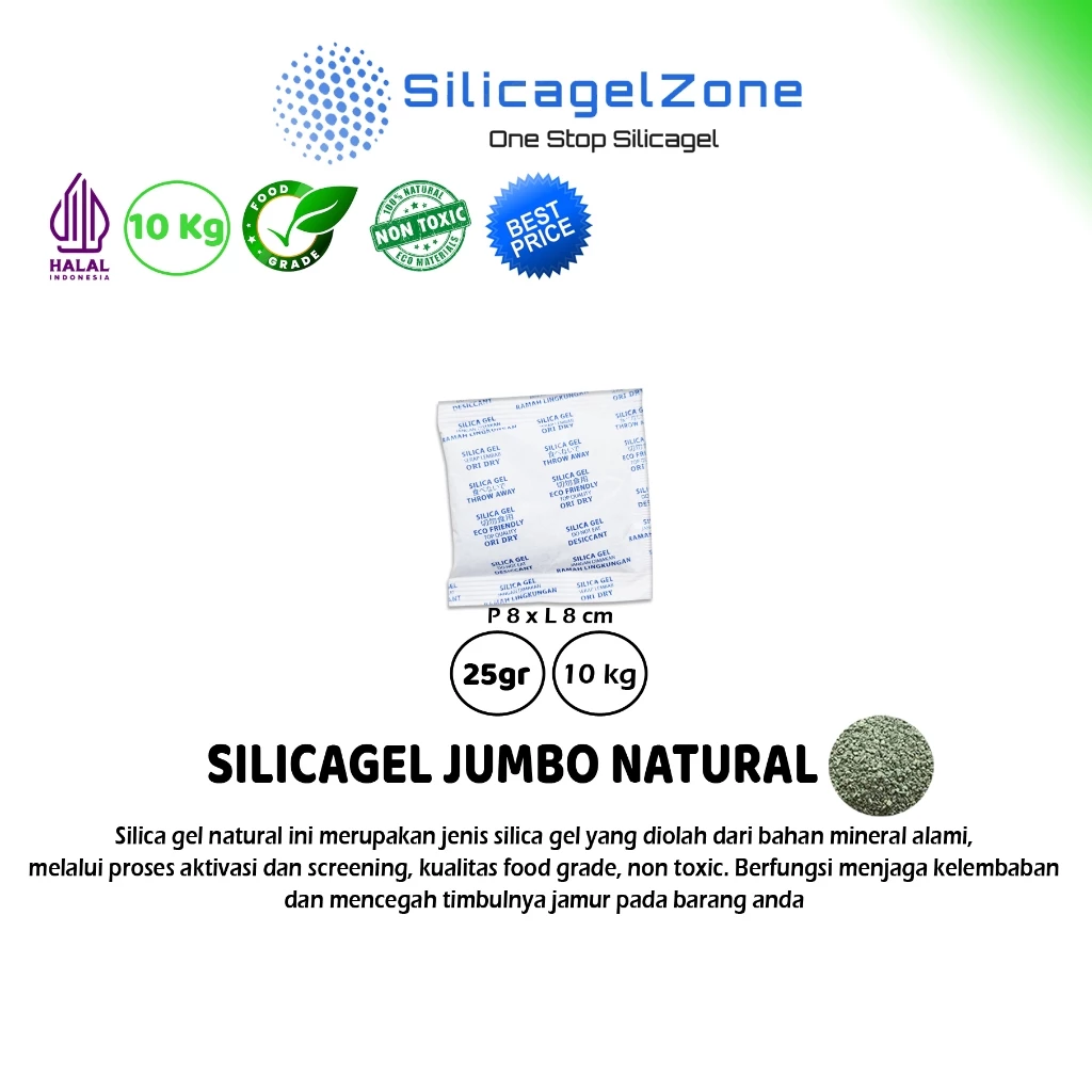 SILICA GEL JUMBO NATURAL ALAMI 10 KG TERMURAH FOOD GRADE - Gambar 3