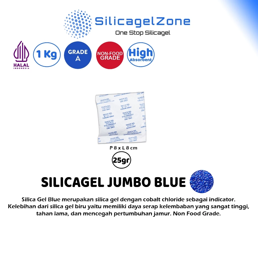 Silica Gel JUMBO BLUE 1Kg TERMURAH HIGH QUALITY - Gambar 4