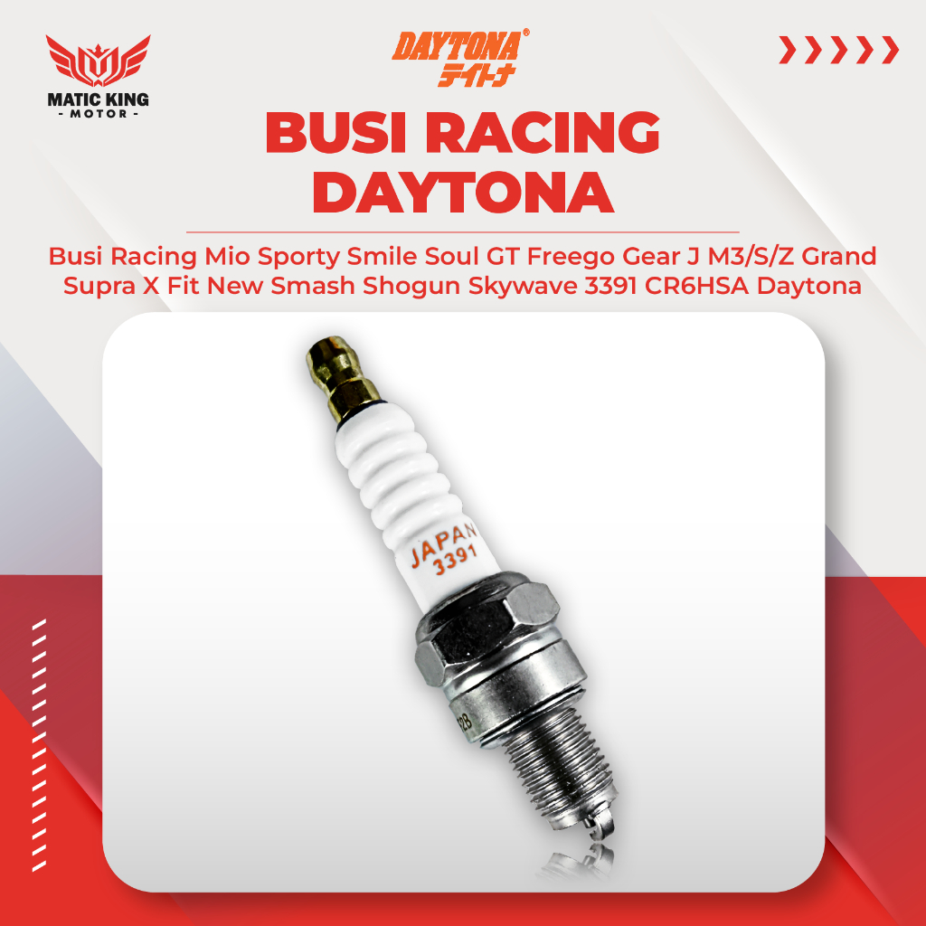 DAYTONA Busi Racing Mio Sporty Smile Grand Supra X Lama Fit New Jupiter Z Vega ZR M3 S Z X-Ride Fino Freego Smash Skywave drive Shogun Spin Gear Fazzio 100 125 IGNIMAX 3391 - Gambar 2