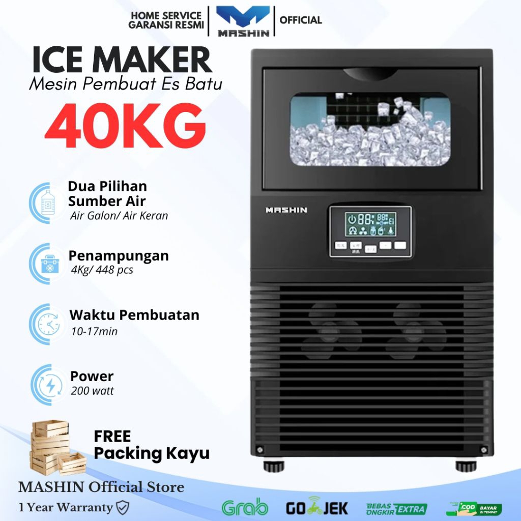 Mashin - Mesin Es Batu 40kg/24jam Ice Maker Machine
