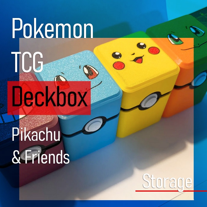 POKEMON Card TCG Deck Box PIKACHU Storage Container Organizer Deckbox ...