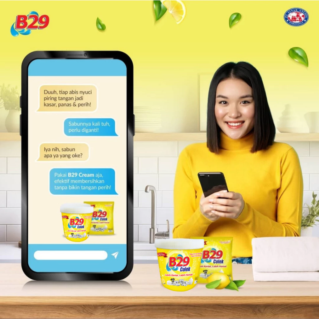B29 Cream Cup 430gr Sabun Colek Kuning Pembersih Pakaian Kuning - Gambar 2