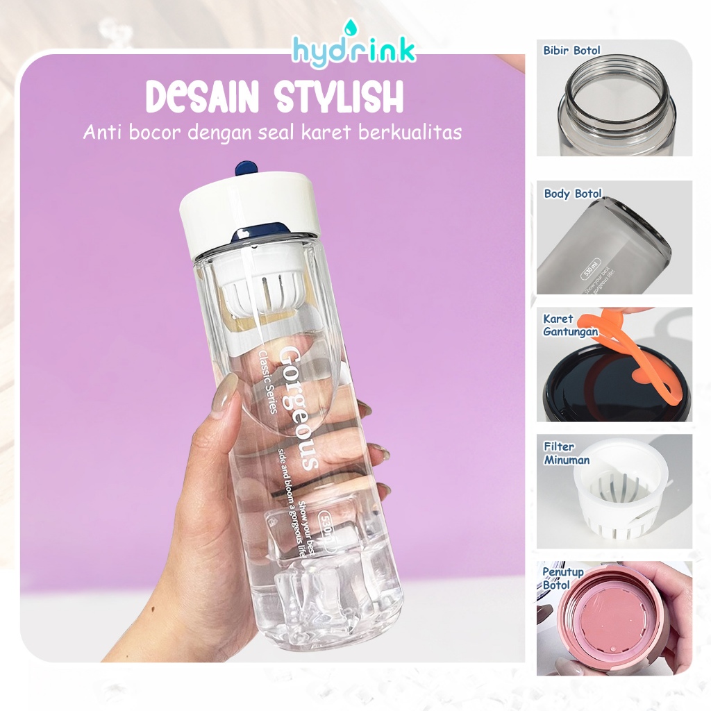 Hydrink Botol Minum 530ml Anti Tumpah BPA Free - Gambar 3