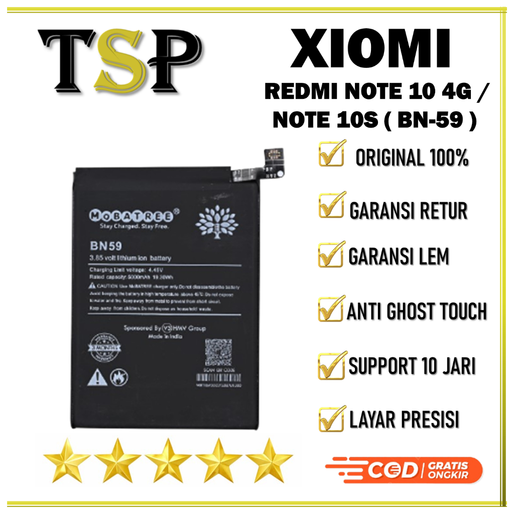 BATERAI XIAOMI ( BN-59 ) REDMI NOTE 10 4G / NOTE 10S BATERAI ORIGINAL 100%