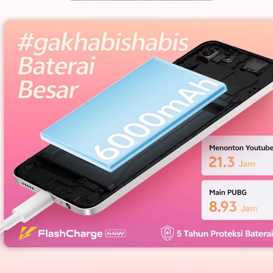 Vivo Y19s Pro - 6000mAh + 44W FlashCharge, Tahan Banting Ekstrem, Tahan Hujan IP64, Dual Stereo Speaker, 50MP Kamera Utama,  AI Erase 2.0 - Gambar 4