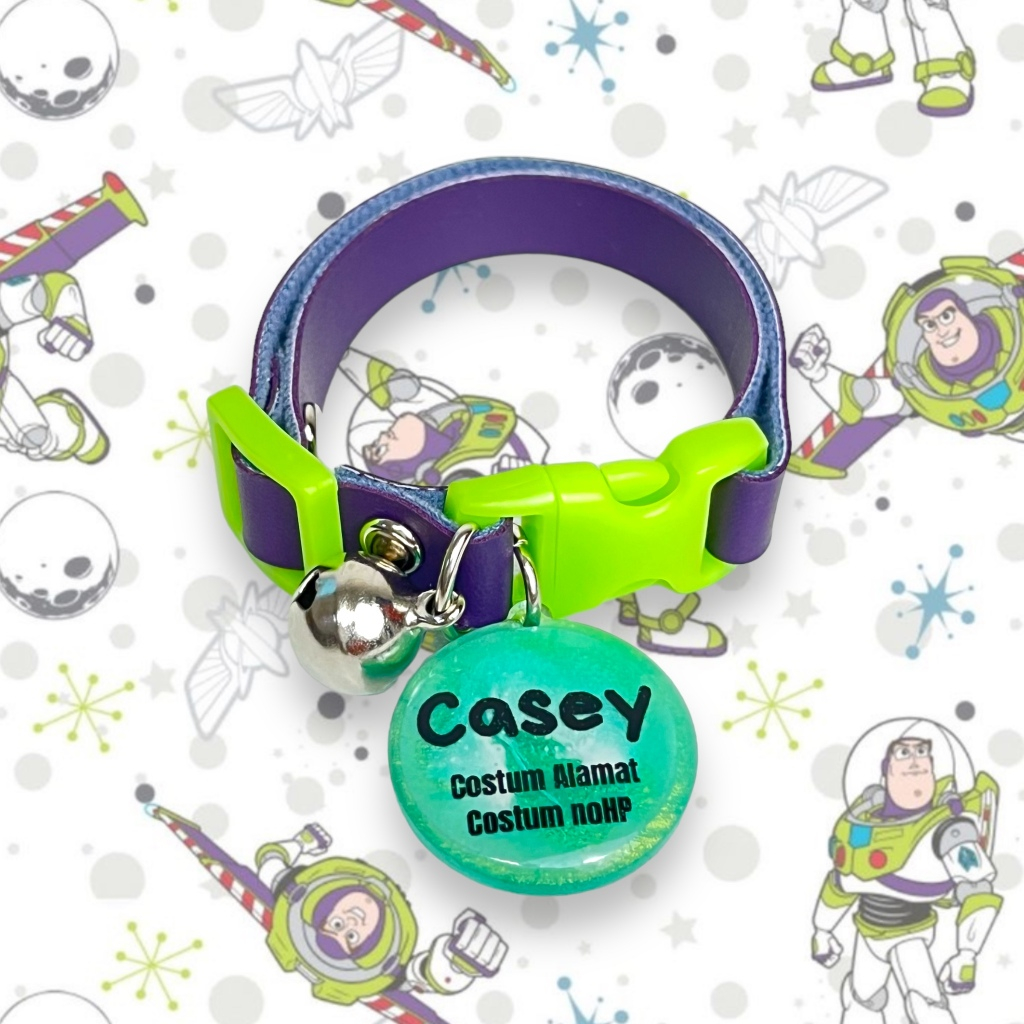 CAT NECKLACES CARTOON CHARACTERS / GRATIS CUSTOM NAMA+LONCENG / KALUNG KUCING - Gambar 3