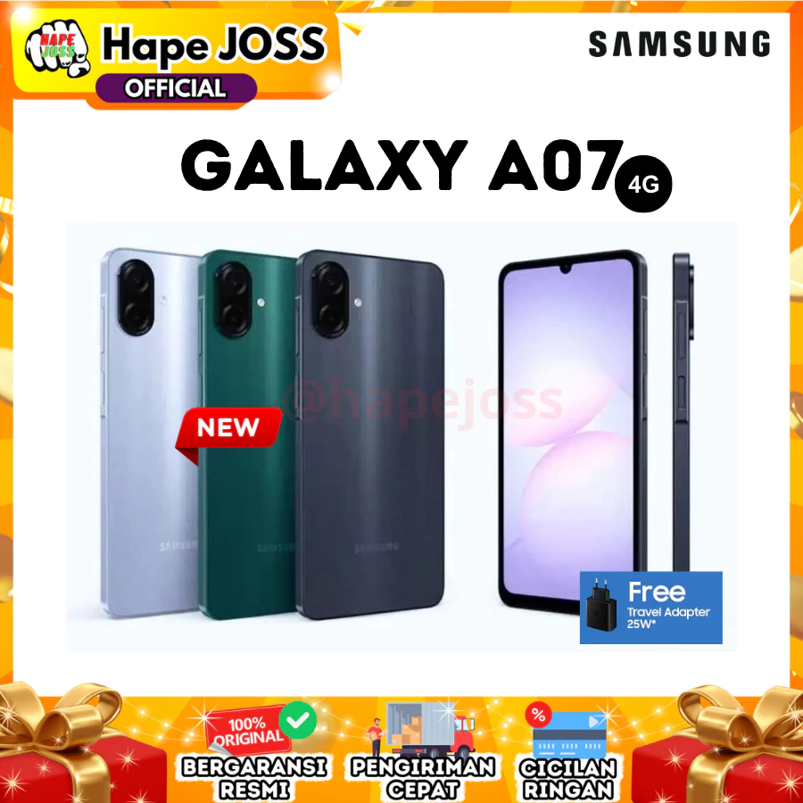 Samsung Galaxy A07 4/128GB Garansi Resmi Indonesia ( FREE ADAPTER )