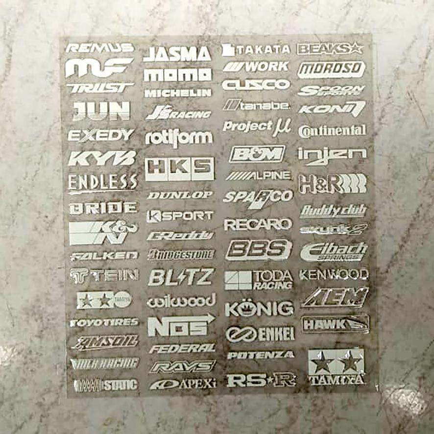 Mini 4WD Sticker - DTF UV - Exedy KYB HKS - White | Shopee Singapore