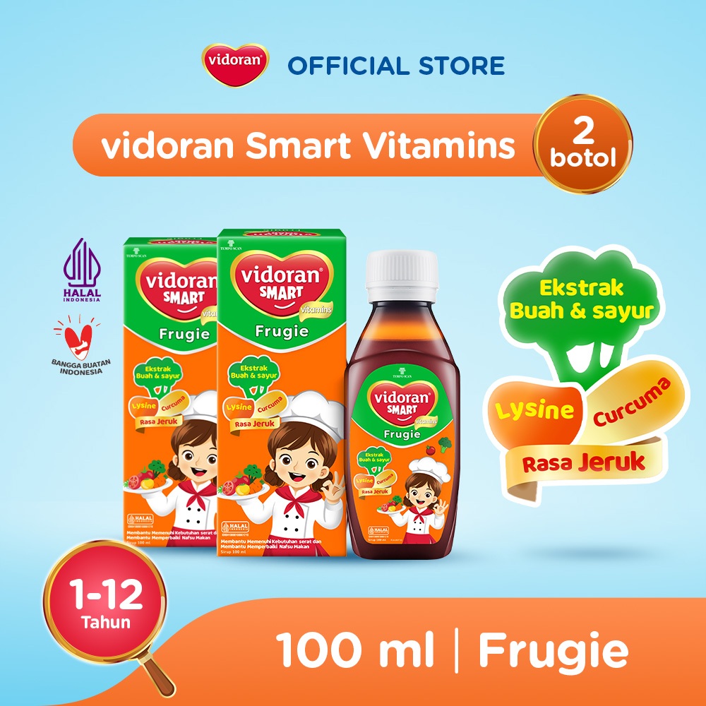 Vidoran Multivitamin Anak Syrup Plus Frugie [100 ml/2pcs] (Exp : 08.2027)