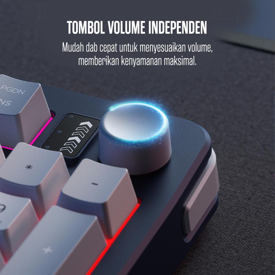 GAMEN GK300 / GK-300 Keyboard Gaming Membrane RGB Multifunction Knob Anti-Ghosting - Gambar 4