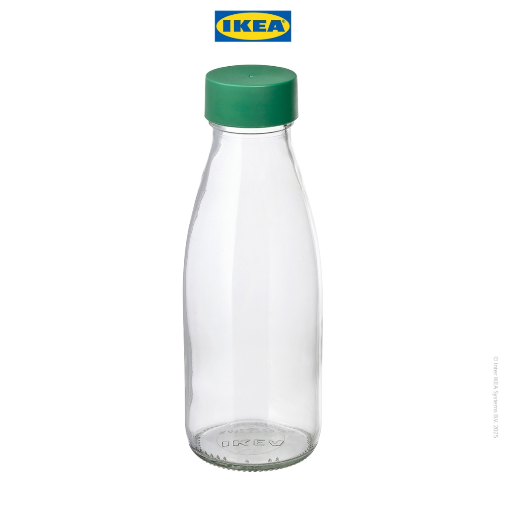 IKEA SPARTANSK Botol Minum Kaca Bening / Hijau 0.5L - Gambar 2