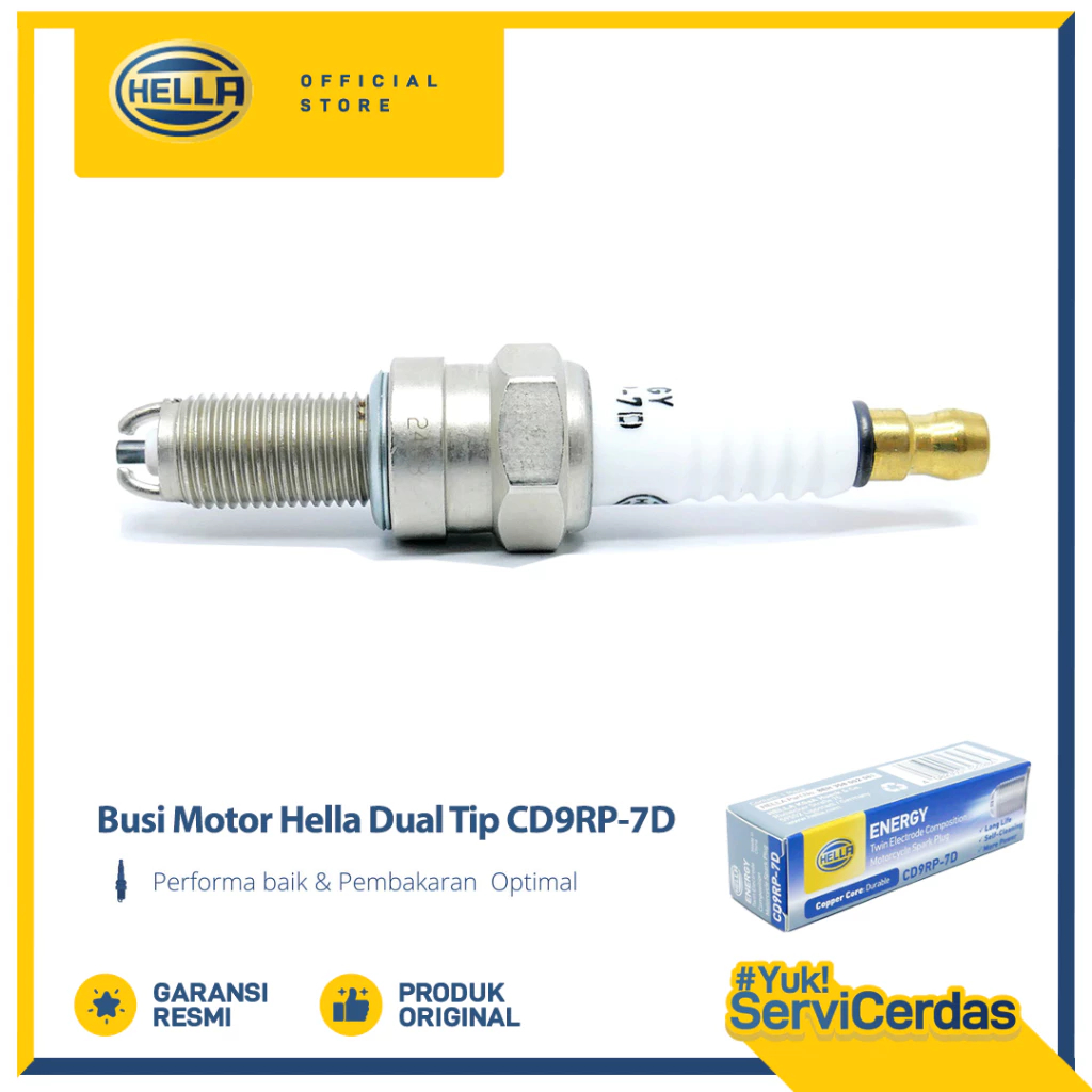 Busi Motor Honda Supra X 125 Hella Dual Tip CD9RP-7D - Busi Supra X 125 - Gambar 4