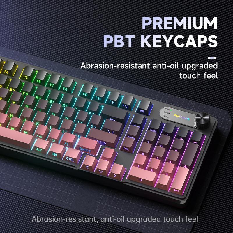 Furycube IP98 / IP-98 / IP 98 IP Feel Mechanical Keyboard Gaming Membrane South Facing RGB LED Gasket Mount - Gambar 2