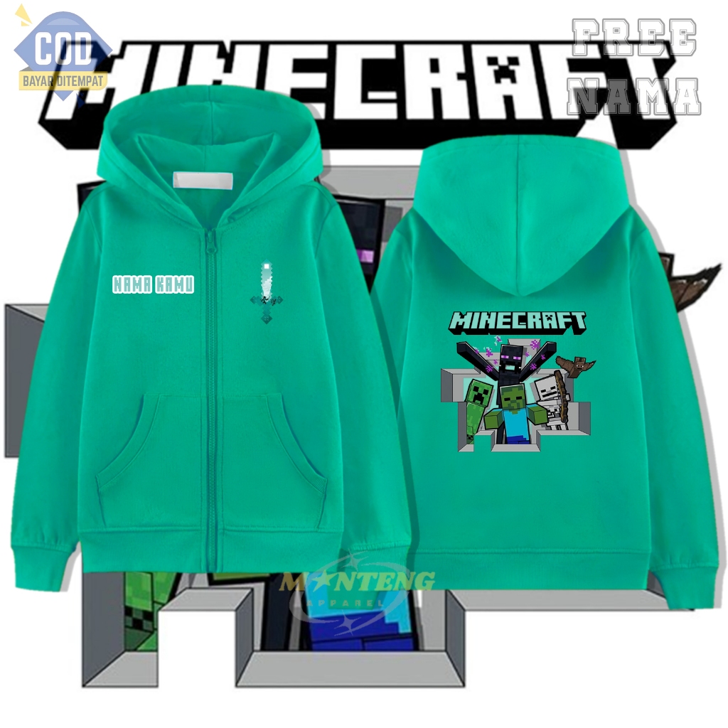 MINECRAFT CHILDREN'S ZIPPER FOR BOYS AND GIRLS/MINECRAFT CHILDREN'S ...