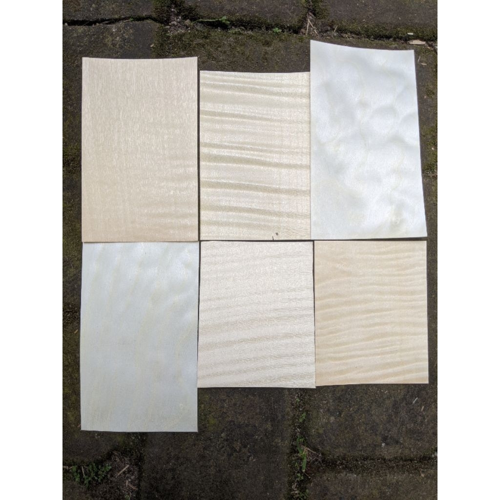Maple Veneer 0.45 x 8.5 x 25 cm wood motif hardmaple curly flames ...