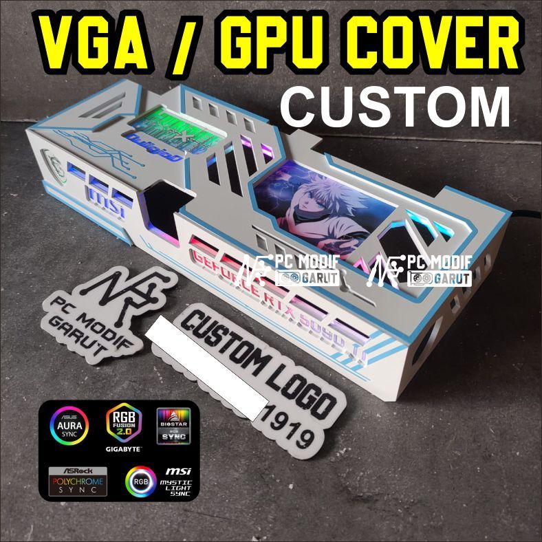 COVER VGA GPU COVER ANIME EDITION CUSTOM LOGO 3 PIN ARGB SYNC PC GAMING ...