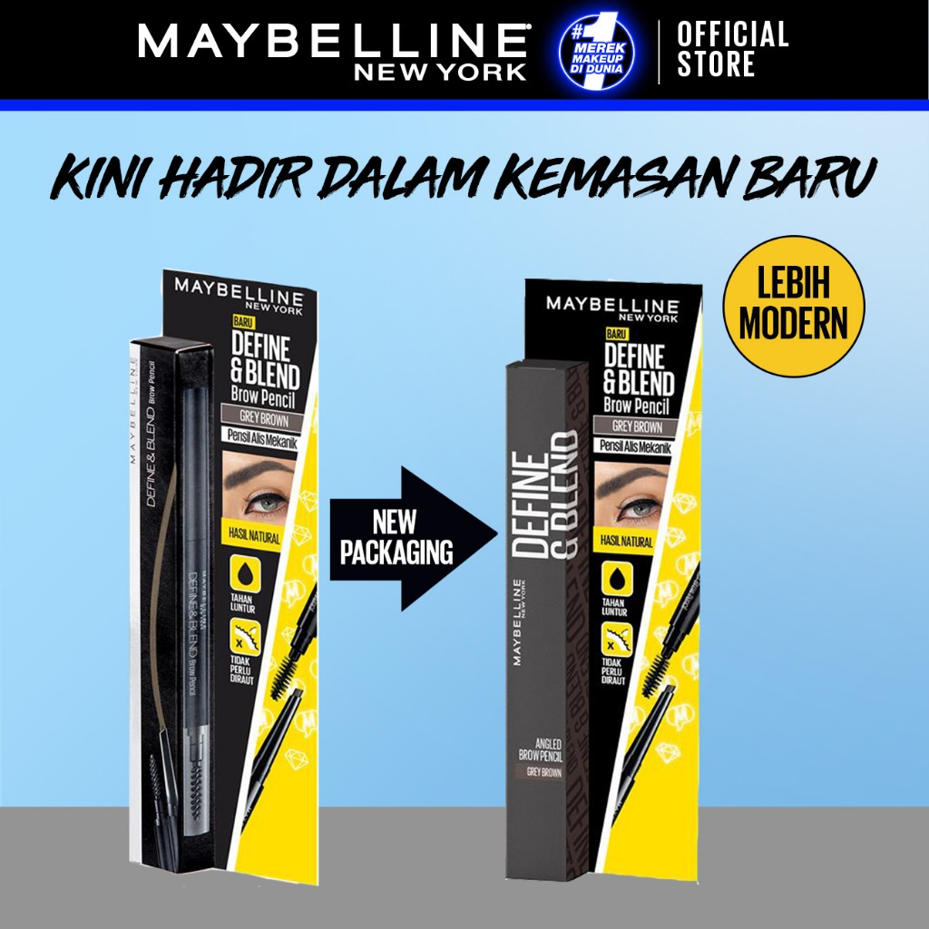 MAYBELLINE OFFICIAL Define And Blend Mechanic Eyebrow Pencil Make up - 0.16gr - Grey Brown (Pensil Alis Untuk Alis Tampak Tebal & Natural) - Gambar 3