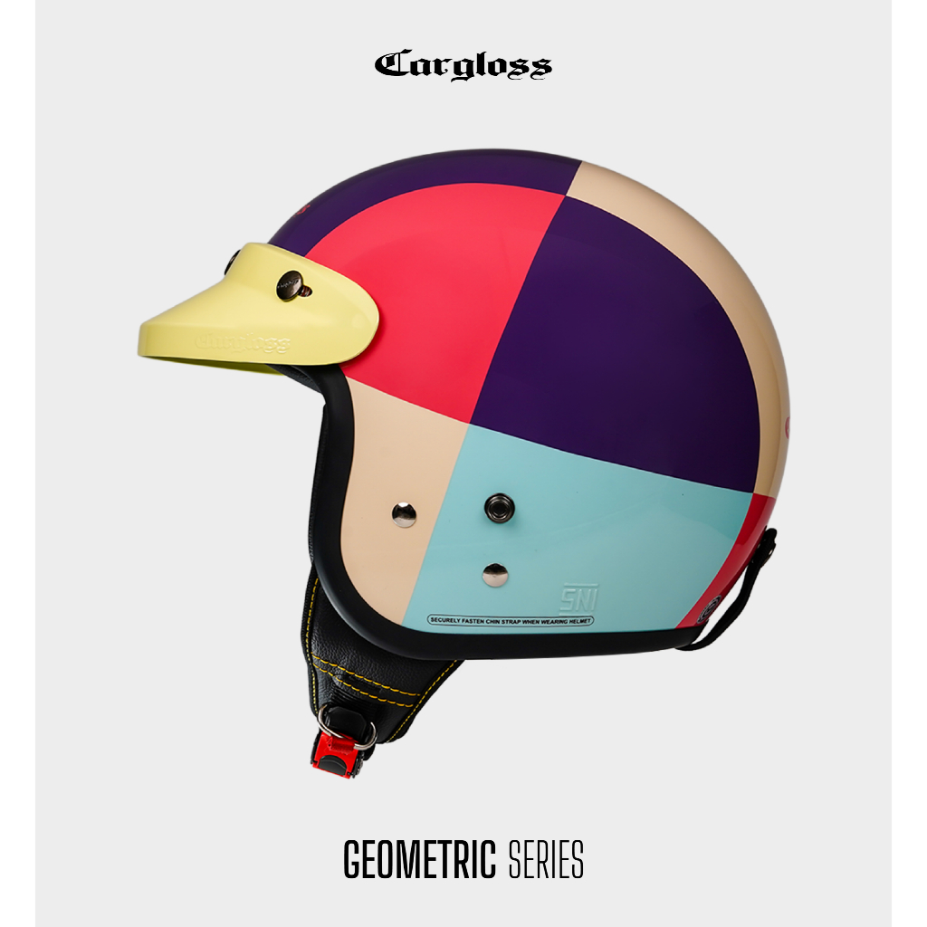 Cargloss CFM Retro Helm Half Face - Geometric Lucid Dream