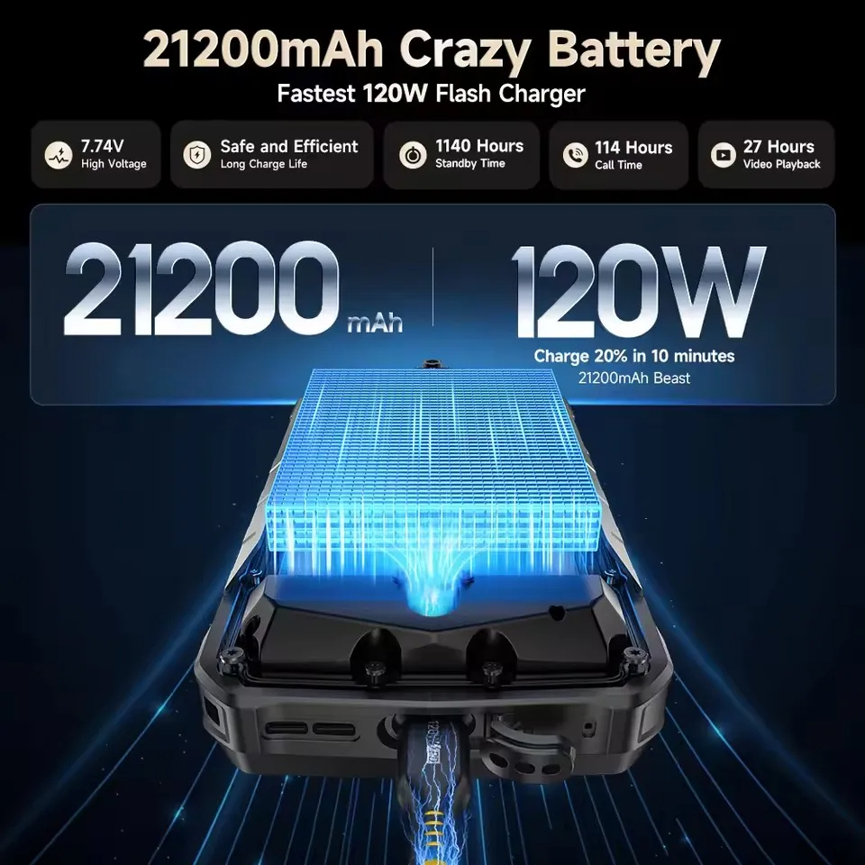 Ulefone Armor 29 Ultra 5G 6.67'' AMOLED 120HZ Dimensity 9300+ 16GB 1TB 21200mAh 120W NFC - Gambar 3