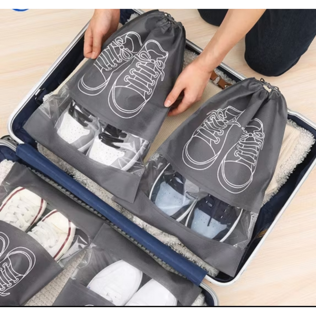 1PCS Tas Serut Sepatu Sandal Organizer Aksesoris Traveling Kantong Pouch Bag Travel Shoes A030 - Gambar 2