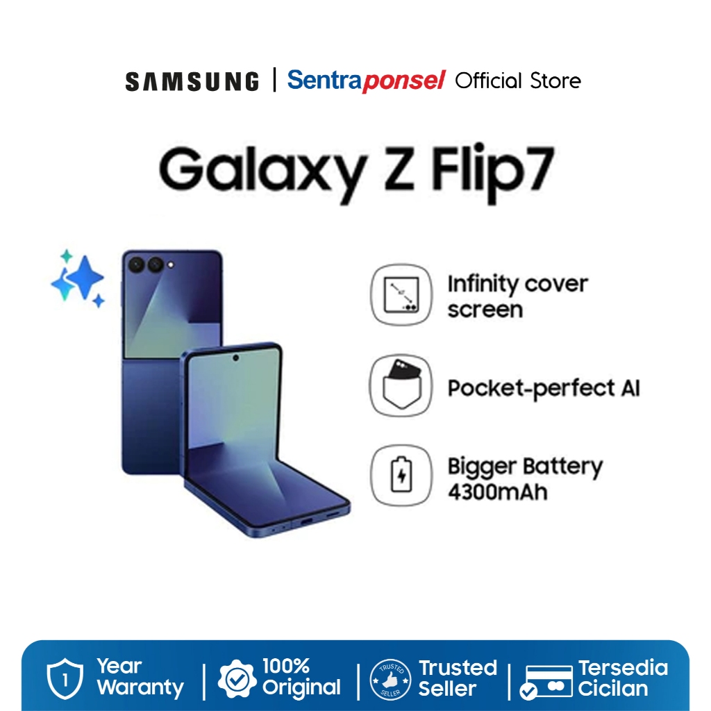 Samsung Galaxy Z Flip 7 12GB/256GB 12GB/512GB Hp Lipat AI / Kamera 200MP / GARANSI RESMI