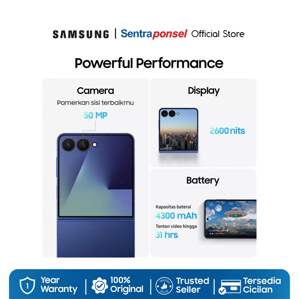 Samsung Galaxy Z Flip 7 12GB/256GB 12GB/512GB Hp Lipat AI / Kamera 200MP / GARANSI RESMI - Gambar 4