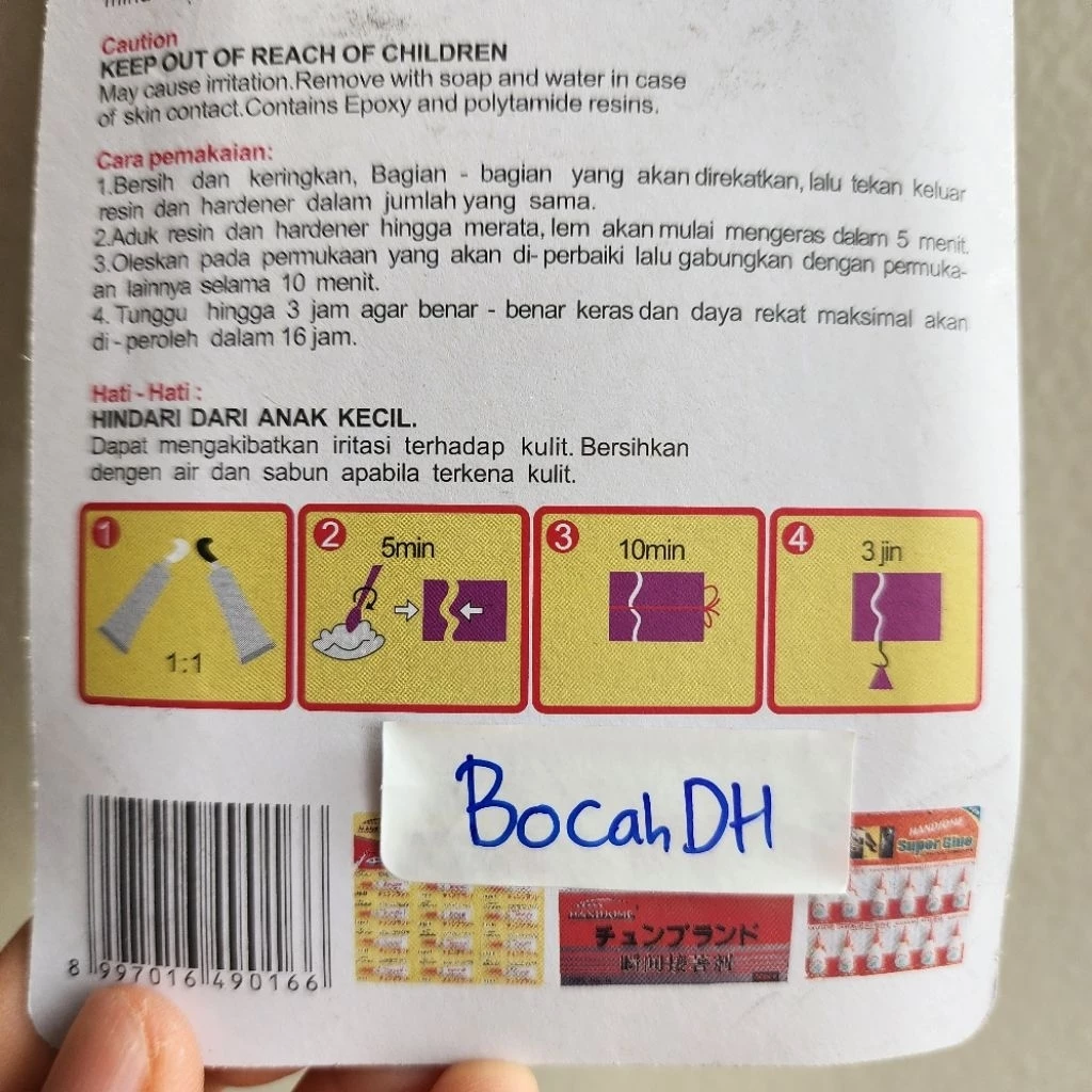 LEM BESI EPOXY SERBAGUNA 5 MENIT MERK HANDSOME - Gambar 4