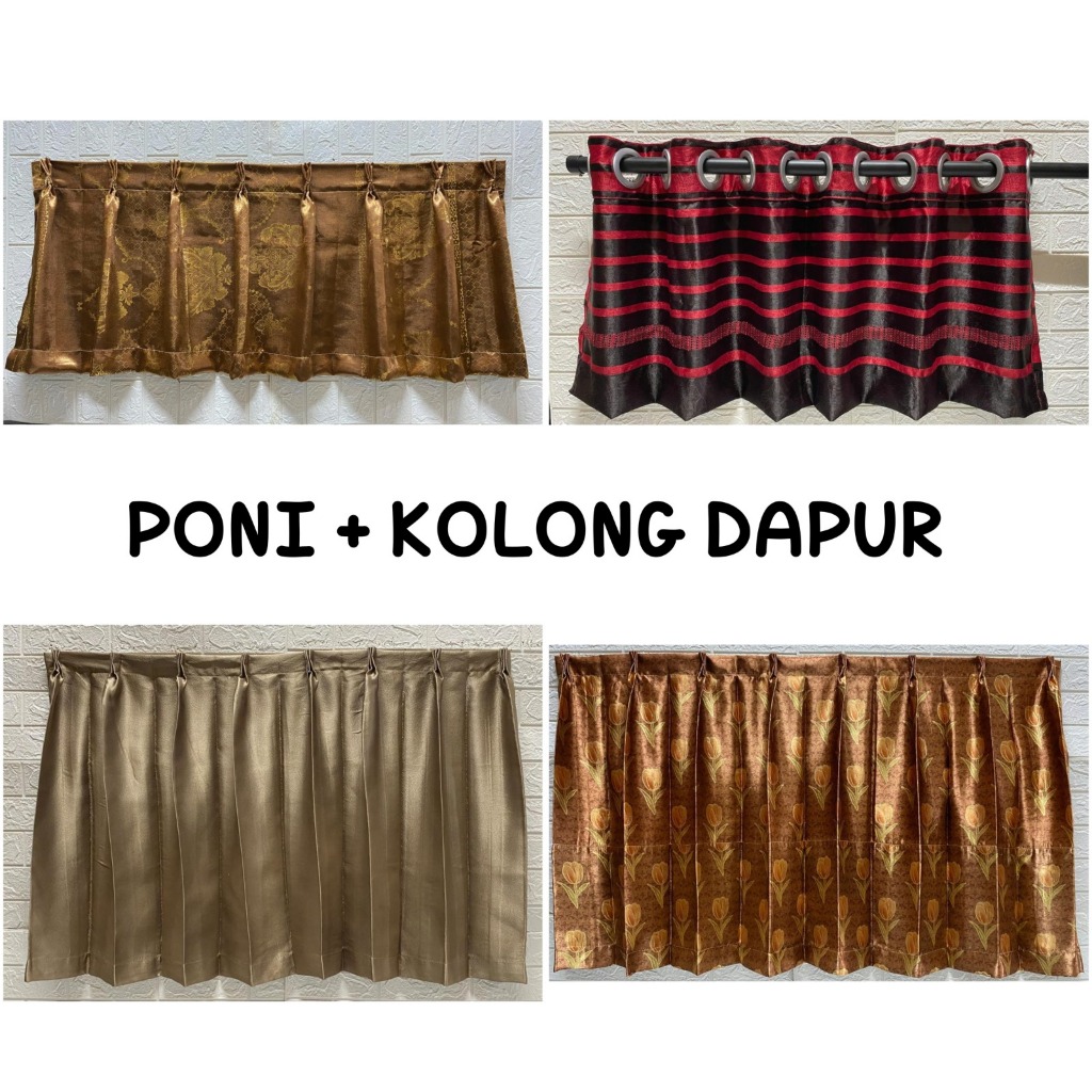 KONG PONI + KOLONG DAPUR GORDEN BLACKOUT ELEGAN MURAH BERMACAM MOTIF DAN WARNA