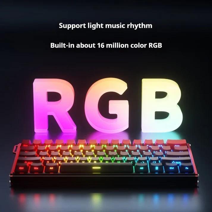 Ajazz ALUX 60 HE / ALUX-60 HE / ALUX60 HE CNC Aluminum RGB 60% Compact Layout Hall Effect Magnetic Switch 8000Hz Hot-Swappable PBT Keycaps Wired Gaming Keyboard - Gambar 3