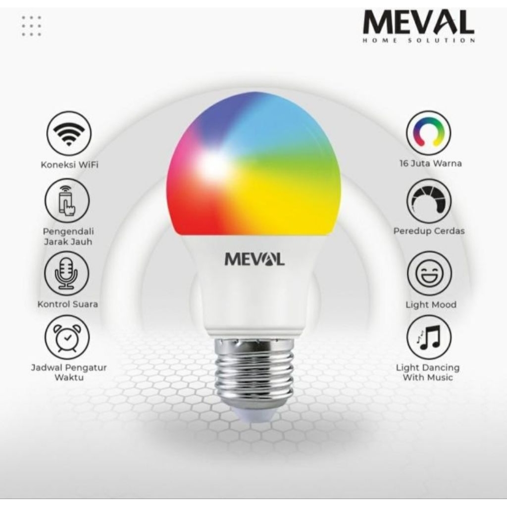 Meval Led bulb Wifi Smart bulb RGB - WW - CW 9W 12W | Shopee Singapore