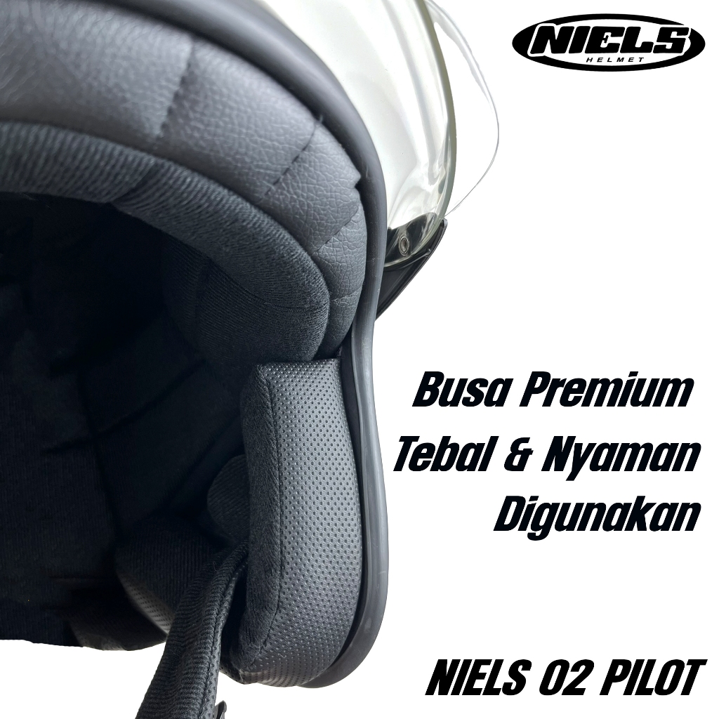 NIELS - Helm Bogo Retro 02 Pilot Dewasa Kaca Pilot SNI Motorcycle - Gambar 3