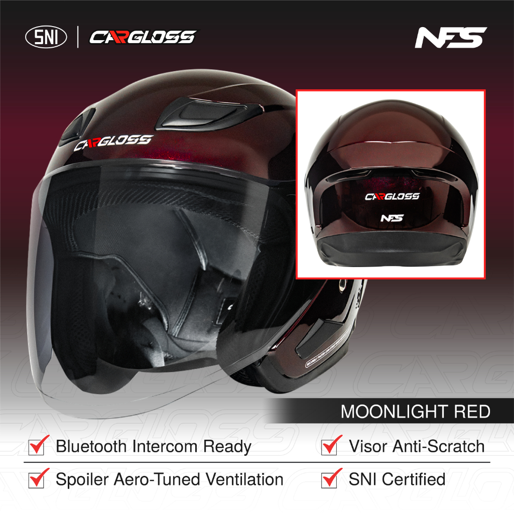 Cargloss NFS Helm Half Face Moonlight - Red