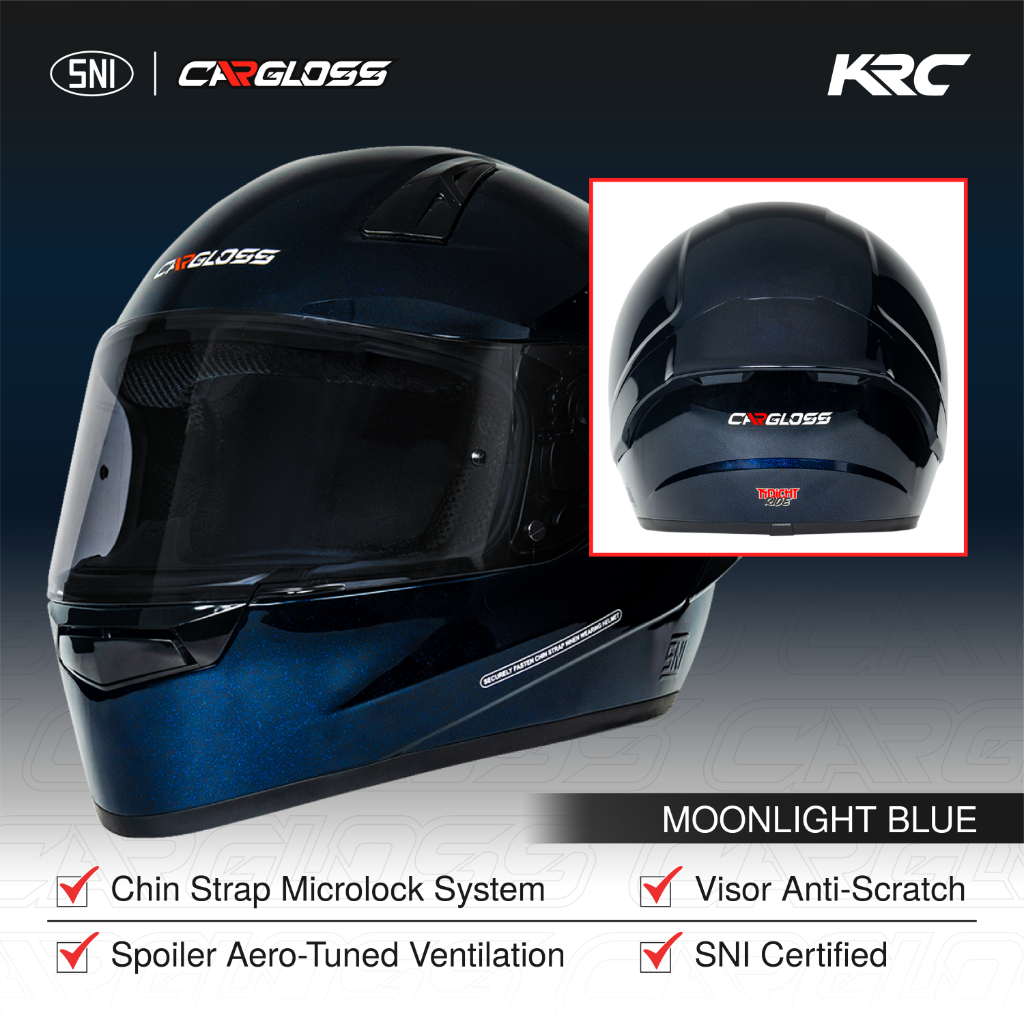 Cargloss KRC Helm Full Face Moonlight - Blue