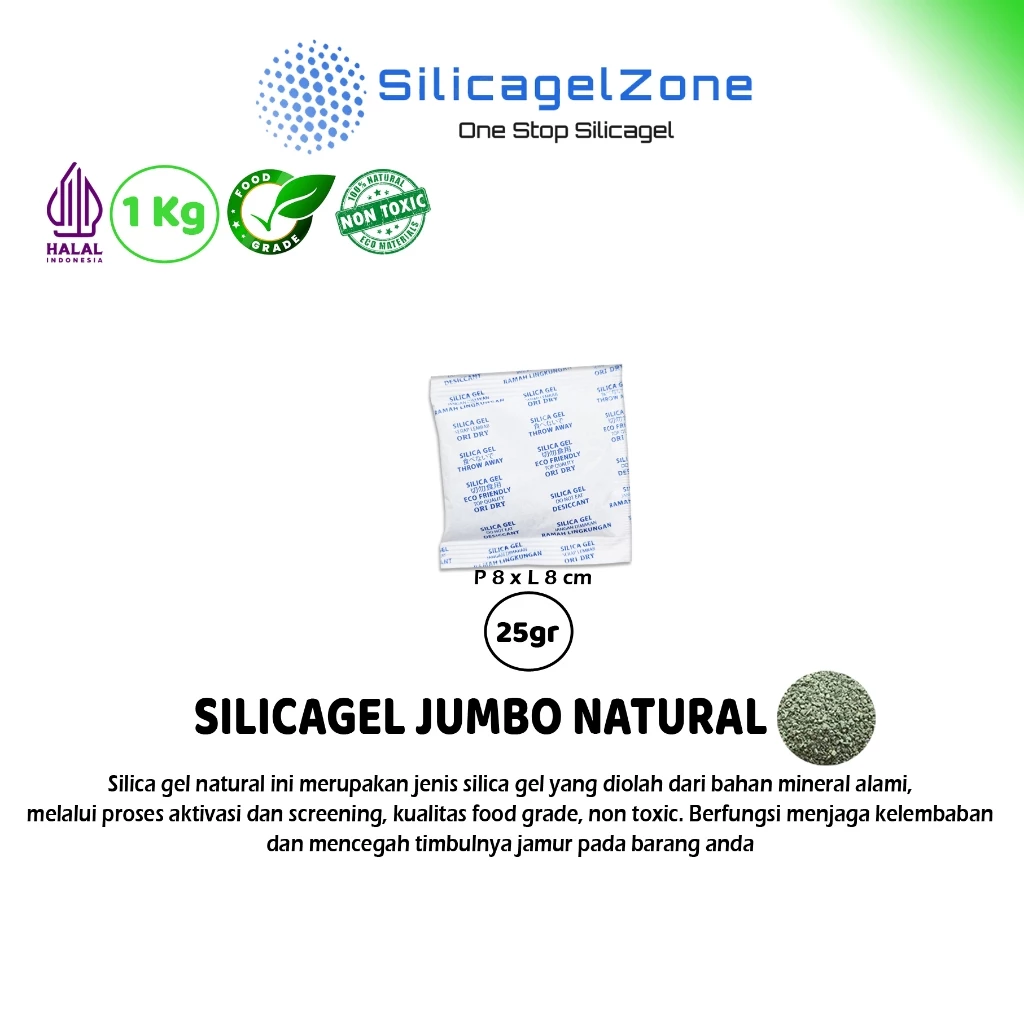 Silica Gel JUMBO NATURAL 1Kg TERMURAH FOOD GRADE - Gambar 3