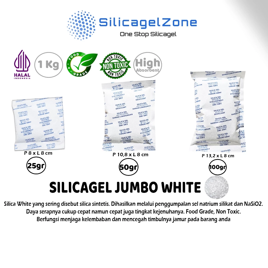 Silica Gel JUMBO WHITE 1Kg TERMURAH HIGH QUALITY