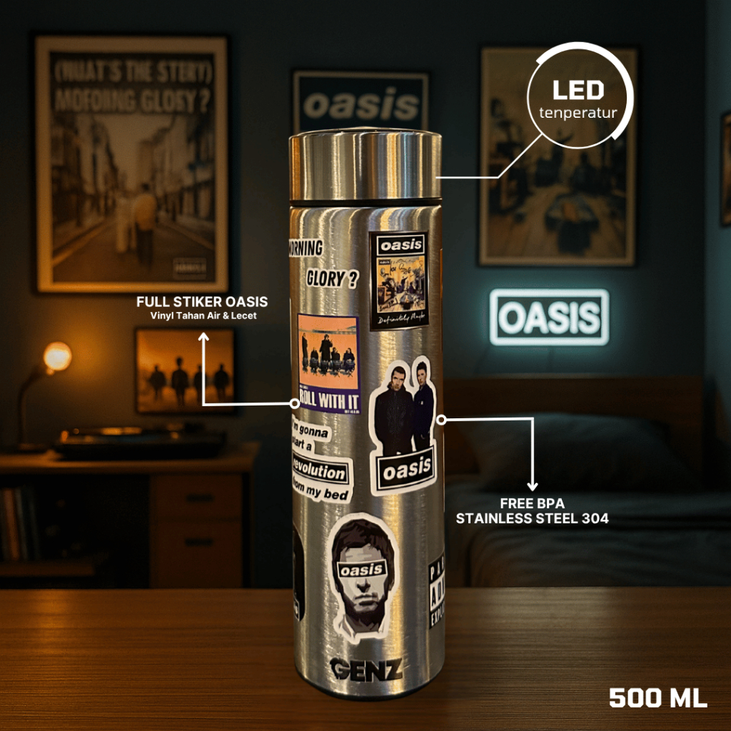 OASIS Tumbler Aesthetic  Premium Stainless Stell Tahan Dingin dan  Panas size 500Ml LED TEMPERATUR foto 3