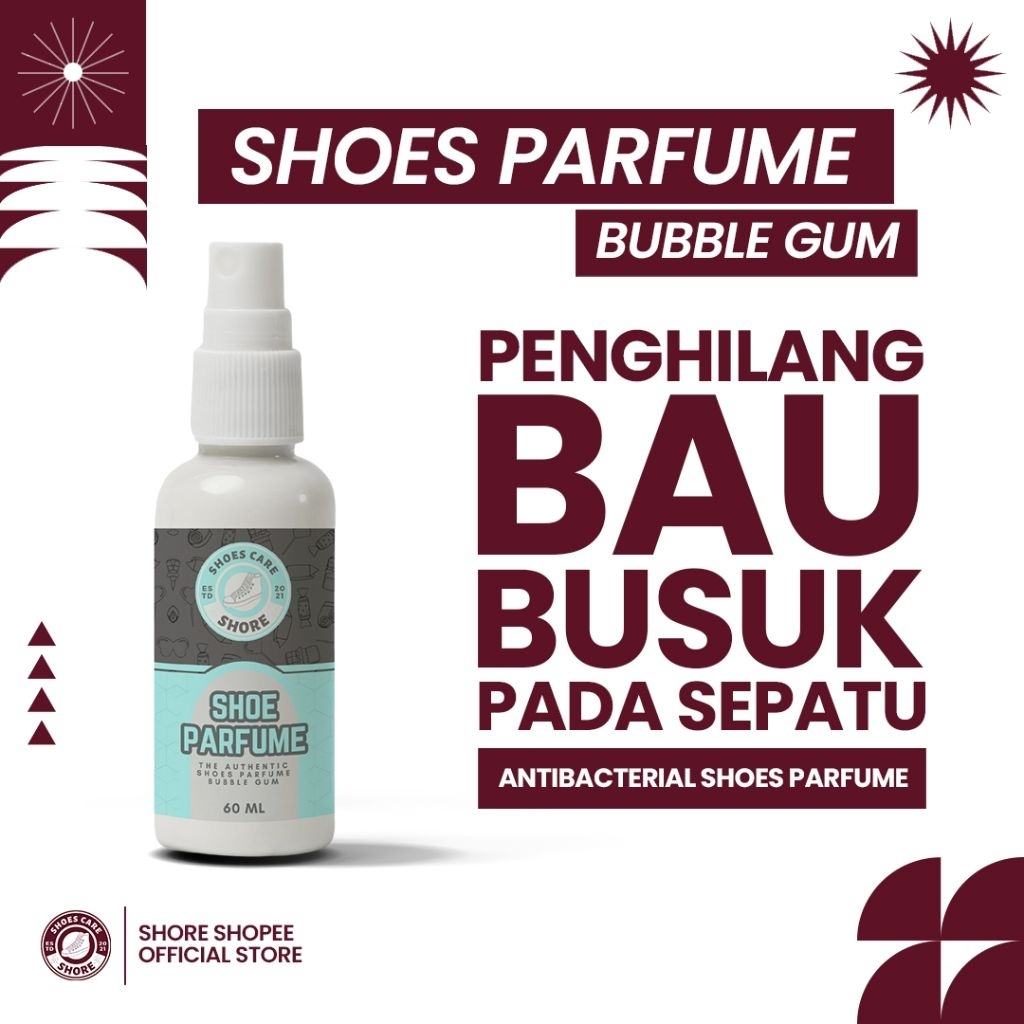 SHORE - Parfum Sepatu, Helm, dan Tas - Parfum Sepatu Antibacterial Paling Ampuh - Aroma Bubble Gum